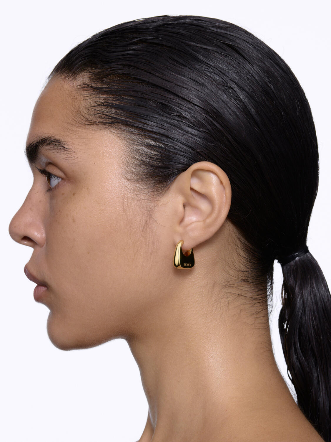 Tote ørering, medium - forgyldt